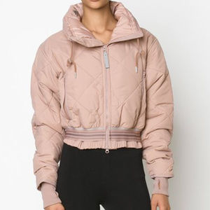 Adidas Smokey Pink Cropped Padded Jacket